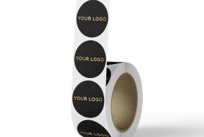 Round label - Black (gold/silver logo)