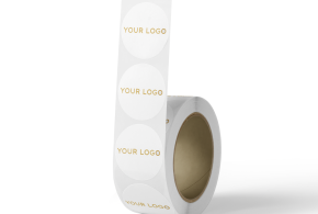 Round label - White (gold/silver logo)