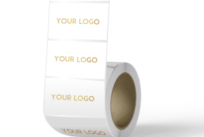 Rectangular label - White (gold/silver logo)