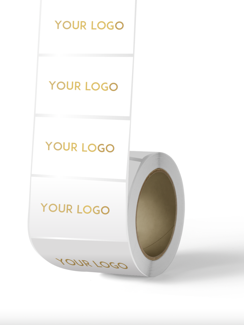 Rectangular label - White (gold/silver logo)