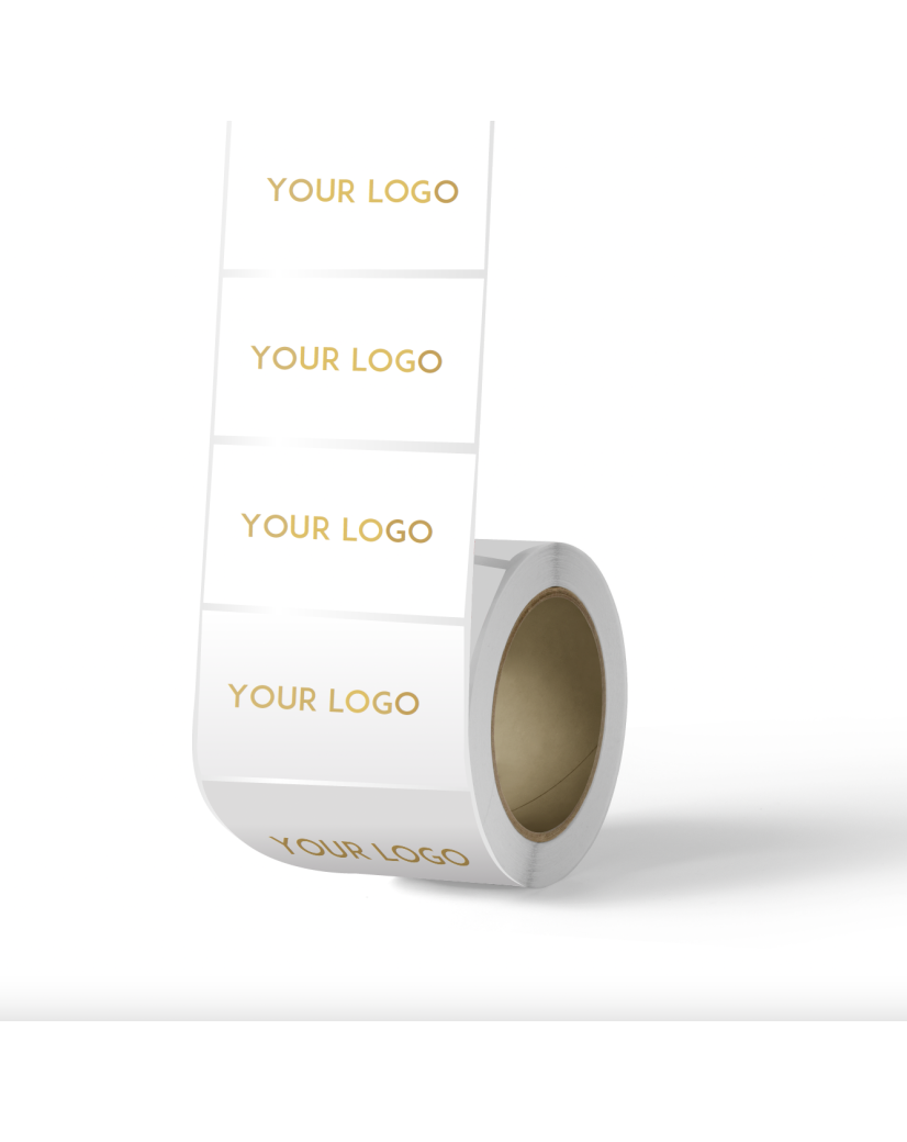 Rectangular label - White (gold/silver logo)