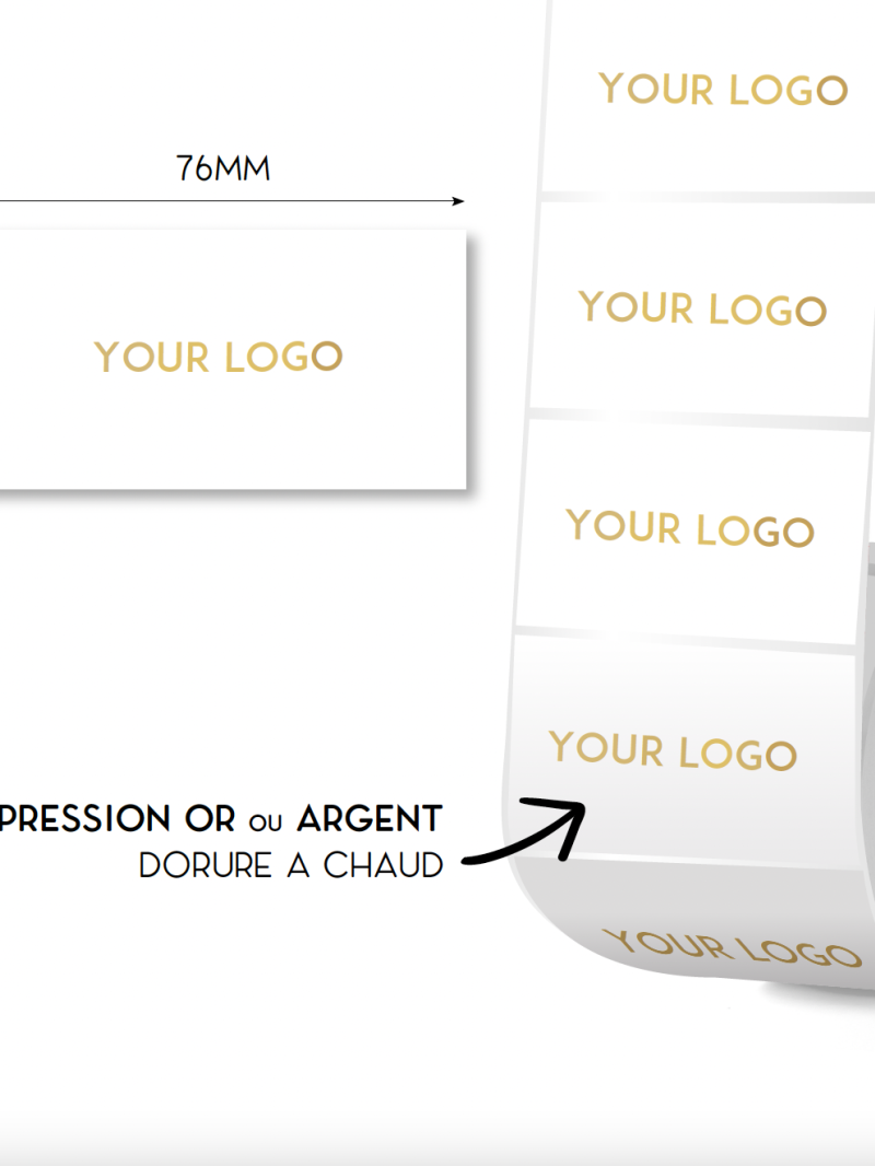 Rectangular label - White (gold/silver logo)