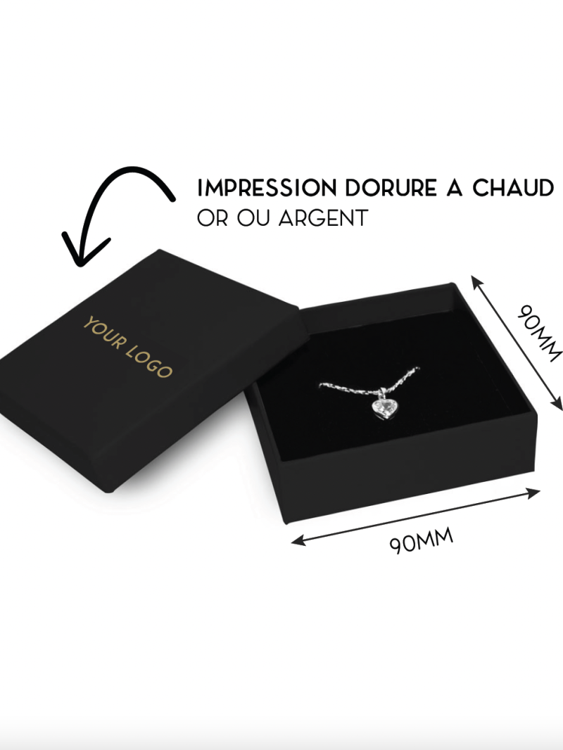 Ecrin à bijoux noir personnalisé, vendez vos bijoux en style!