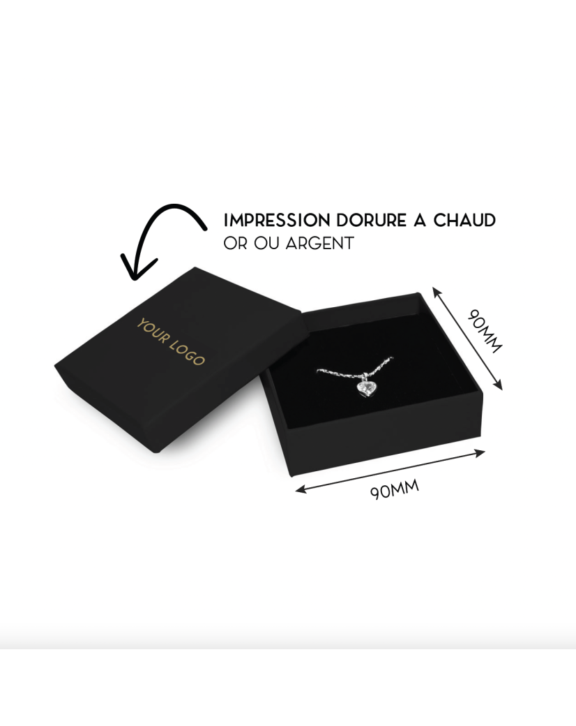 Joyero negro personalizado, ¡venda sus joyas con estilo!