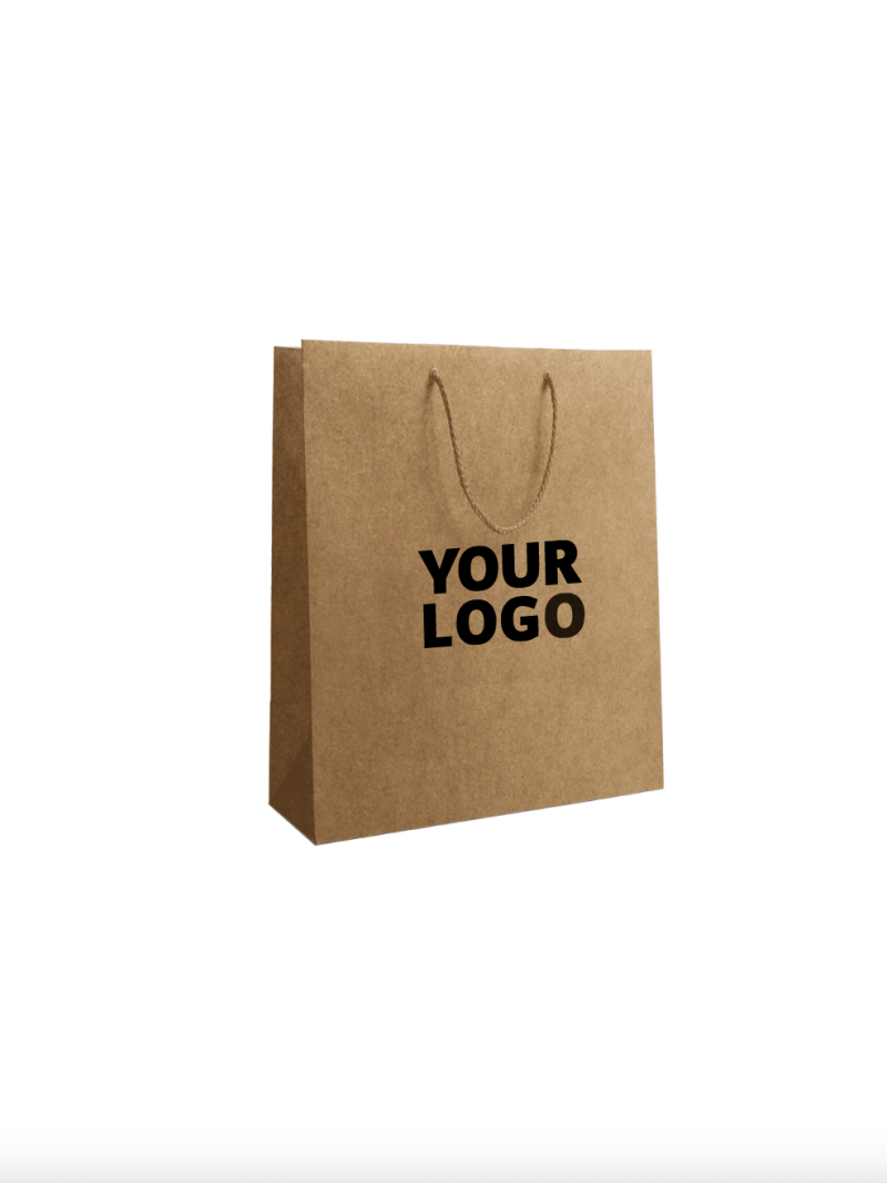 Luxury paper bags - Kraft M - Drawstring handles