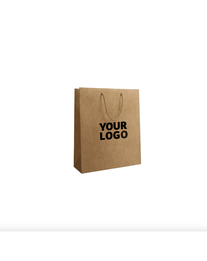 Luxury paper bags - Kraft M - Drawstring handles