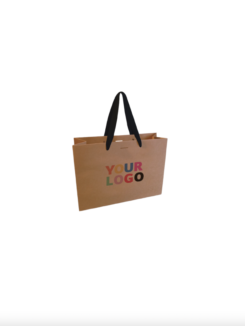 Luxury paper bags - Kraft S - Ribbon handles