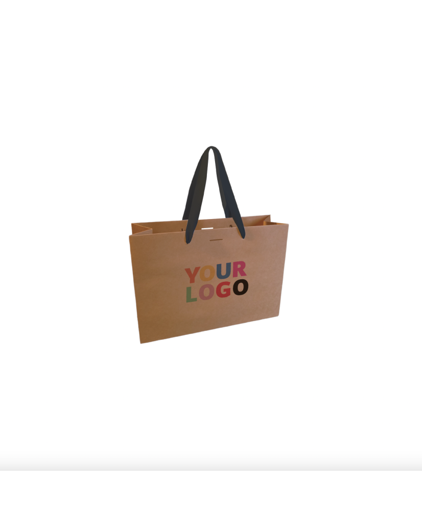 Luxury paper bags - Kraft M - Ribbon handles