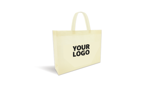 Low-cost, eco-friendly personalized beige fabric bag