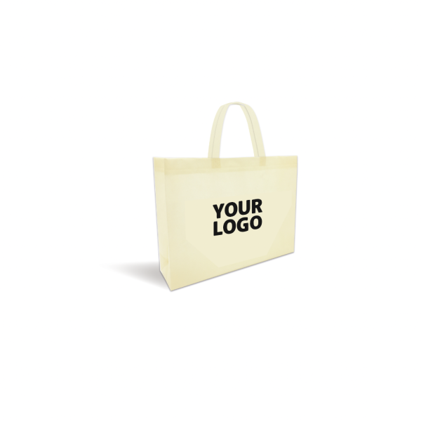 Low-cost, eco-friendly personalized beige fabric bag