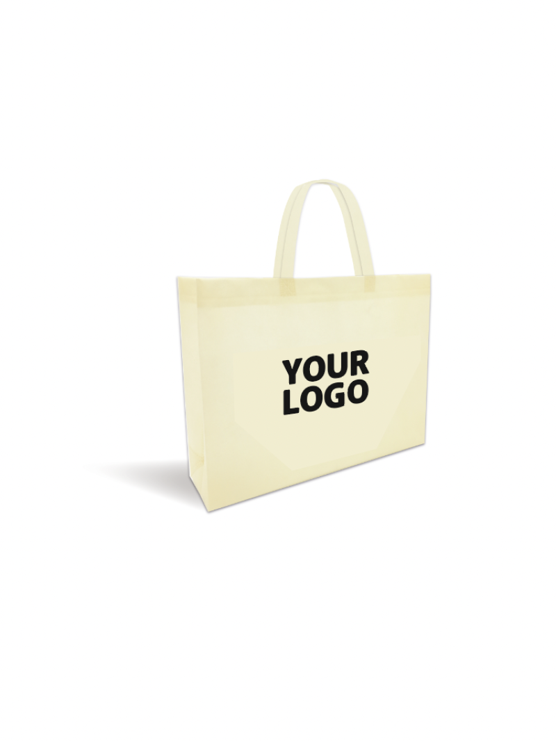 Low-cost, eco-friendly personalized beige fabric bag