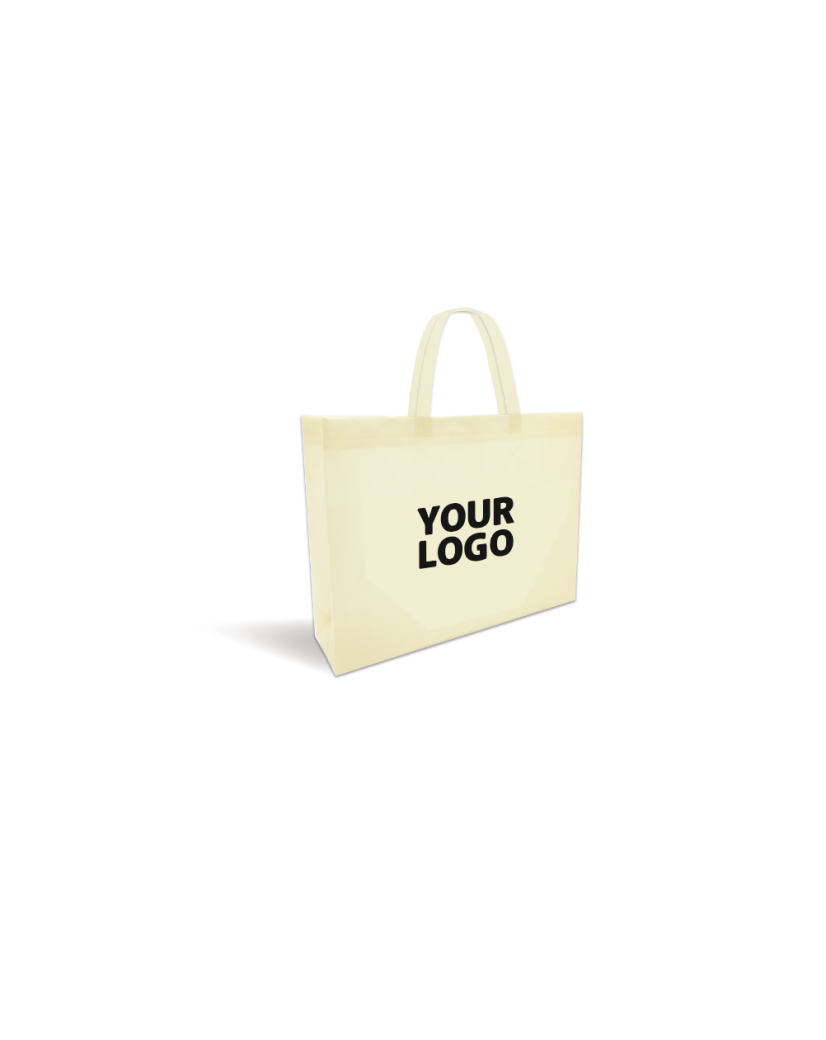 Low-cost, eco-friendly personalized beige fabric bag