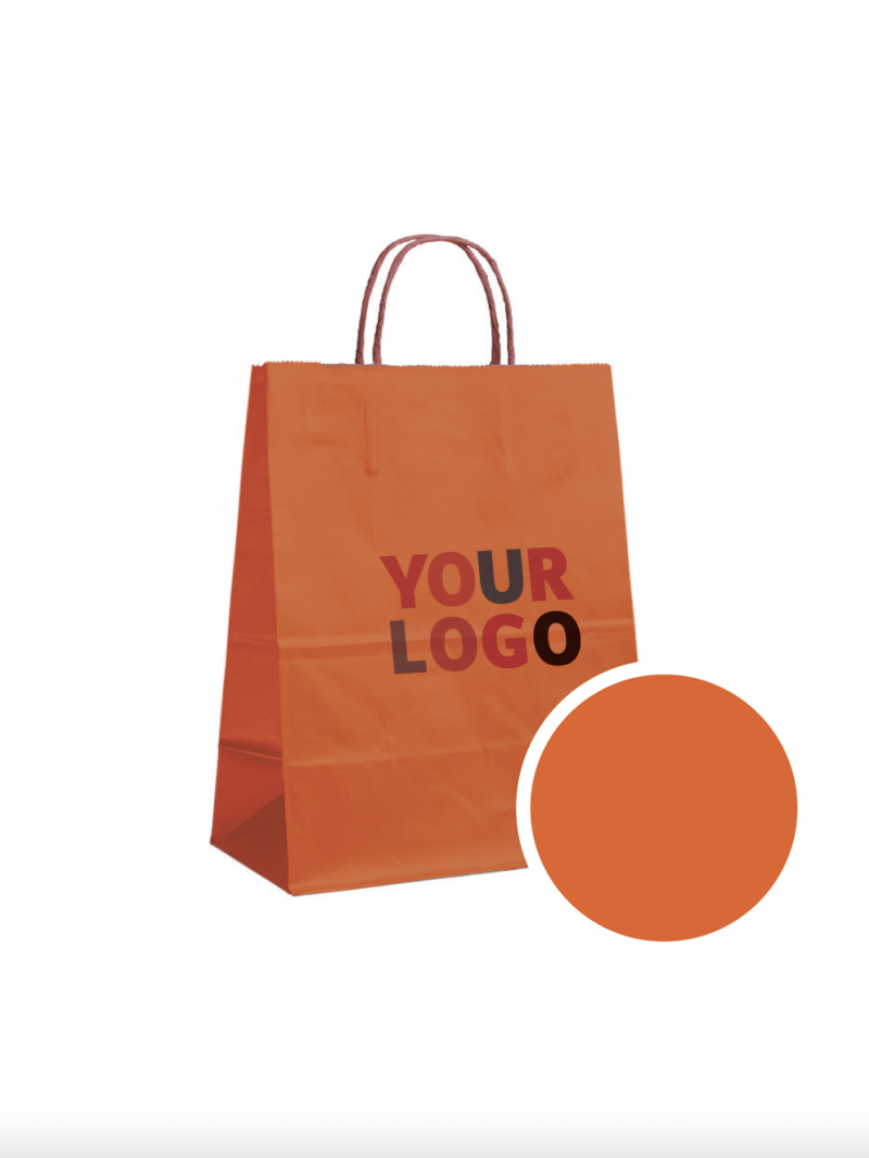 ORANGE PAPER BAG L