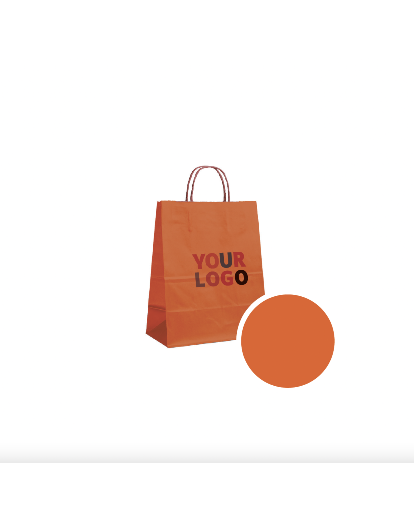 SAC PAPIER ORANGE M (22x10x31cm)