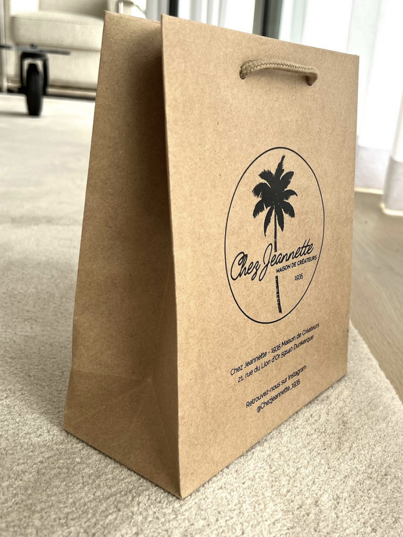 Luxury paper bags - Kraft M - Drawstring handles