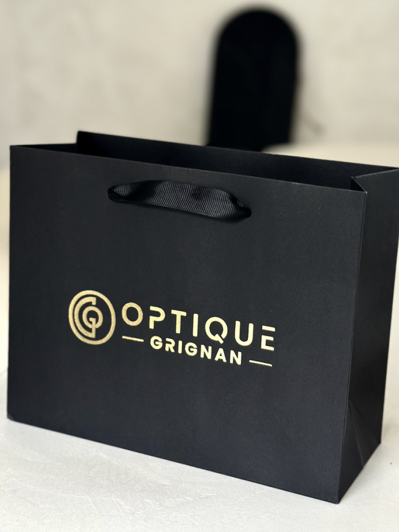 Luxury paper bags - Black XS - Ribbon handles