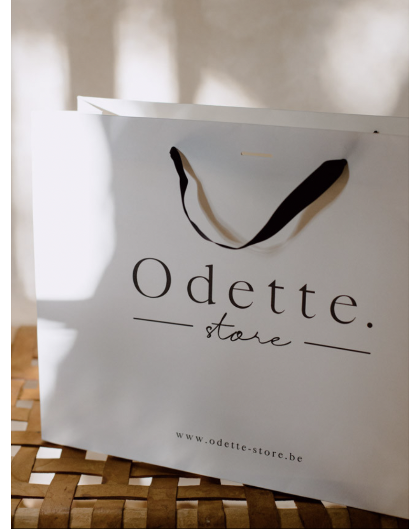 Luxury paper bags - White M - Ribbon handles