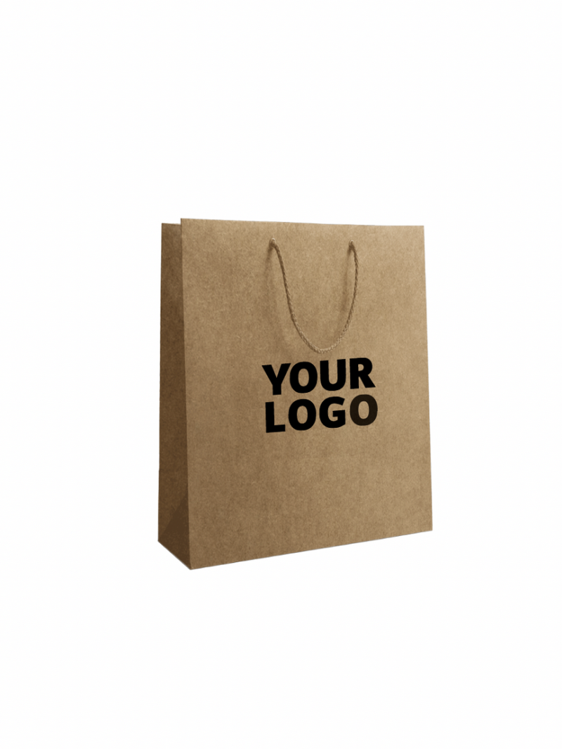 Luxury paper bags - Kraft M - Drawstring handles