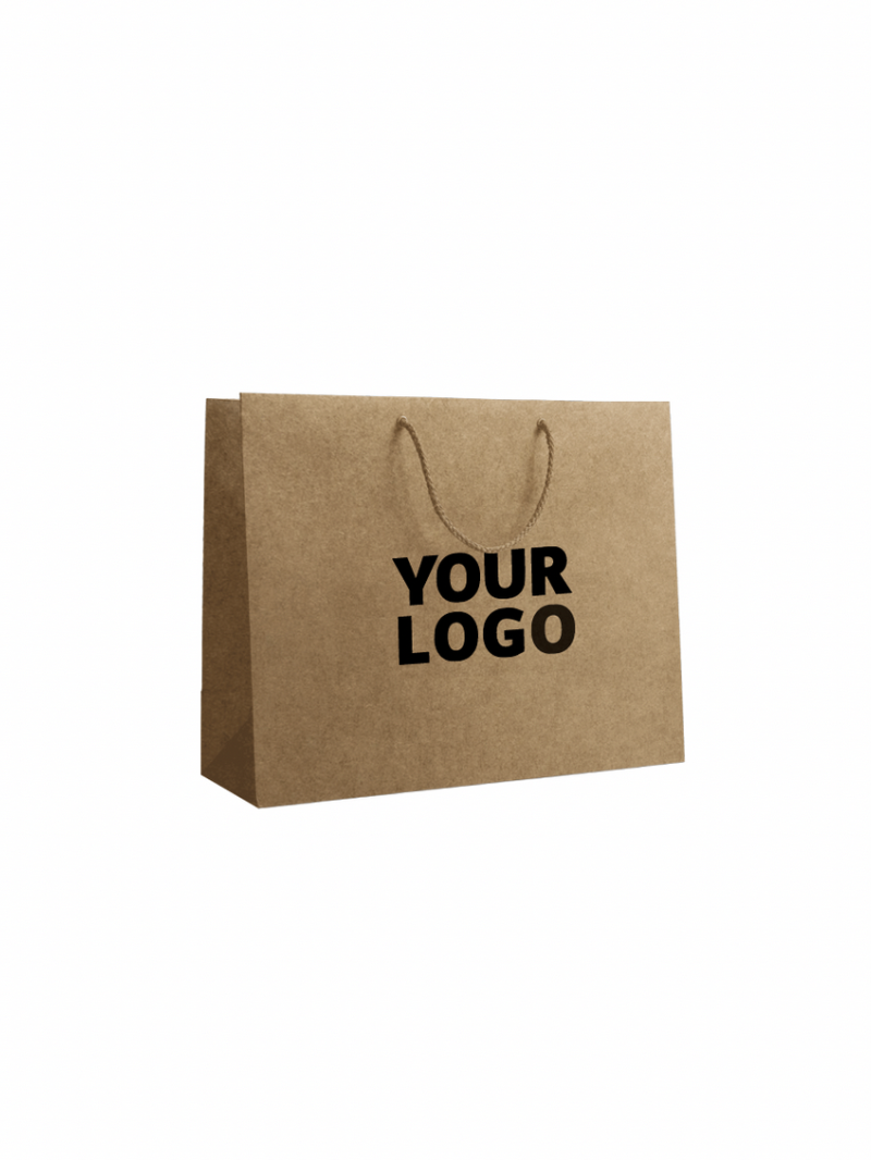 Luxury paper bags - Kraft L - Drawstring handles