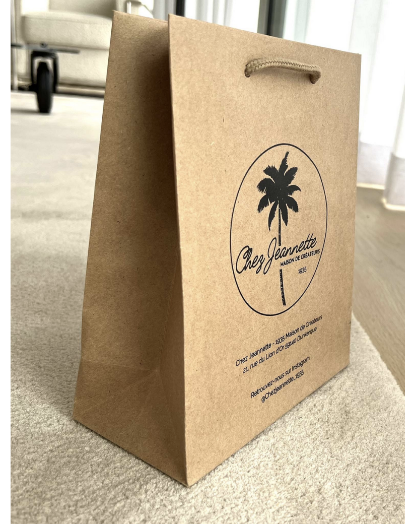 Luxury paper bags - Kraft L - Drawstring handles