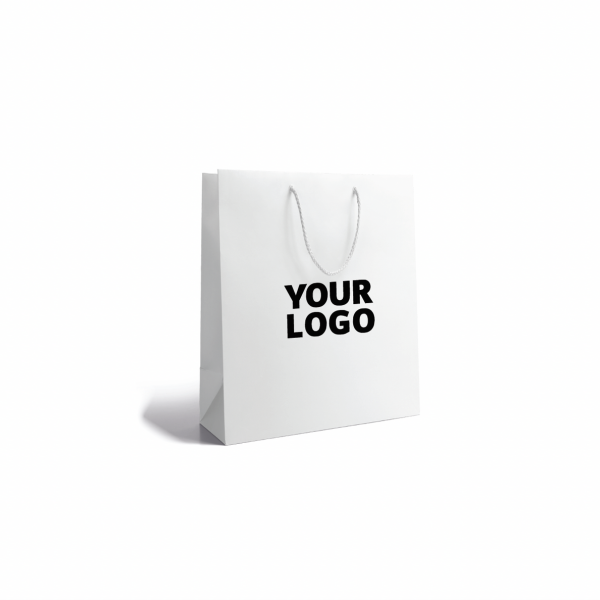 Luxury paper bags - White M - Drawstring handles