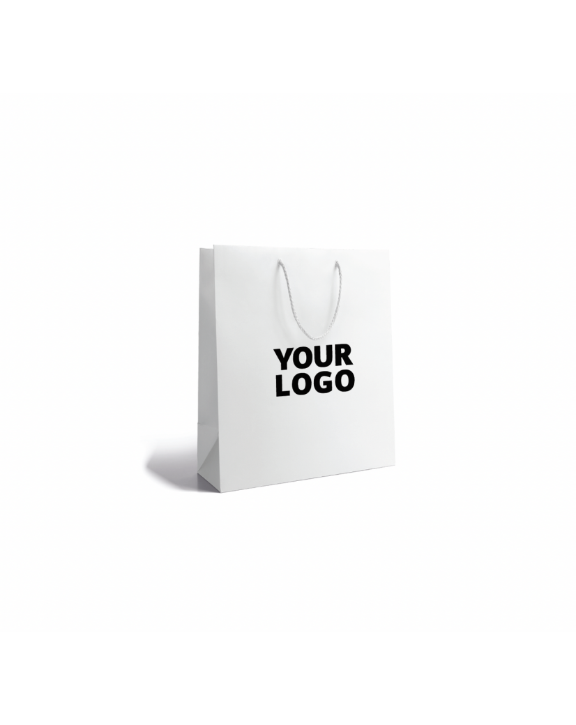 Luxury paper bags - White M - Drawstring handles