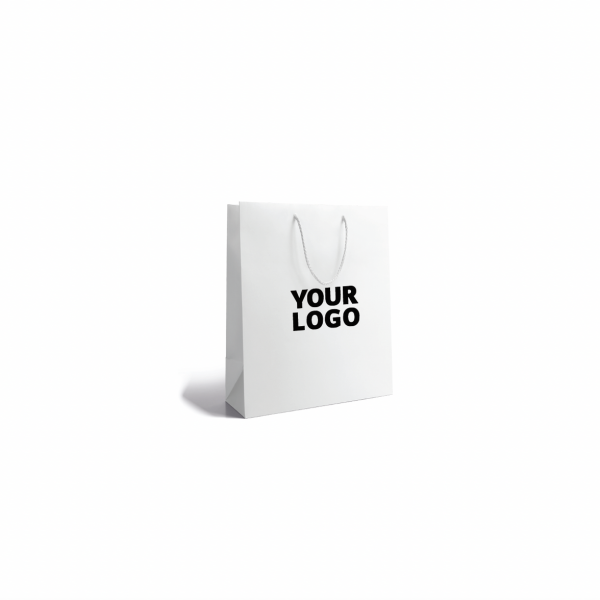 Luxury paper bags - White S - Drawstring handles