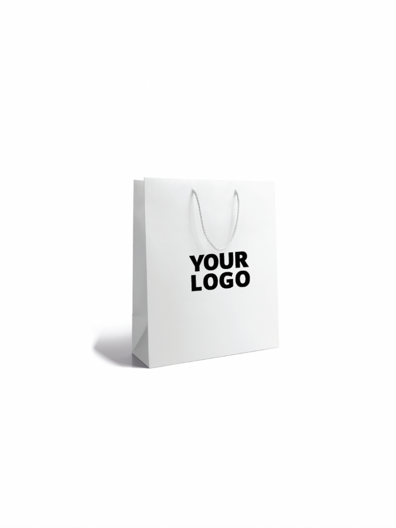 Luxury paper bags - White S - Drawstring handles