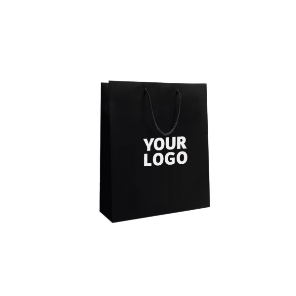 Luxe Paper Bags - Schwarz M - Kordelgriffe