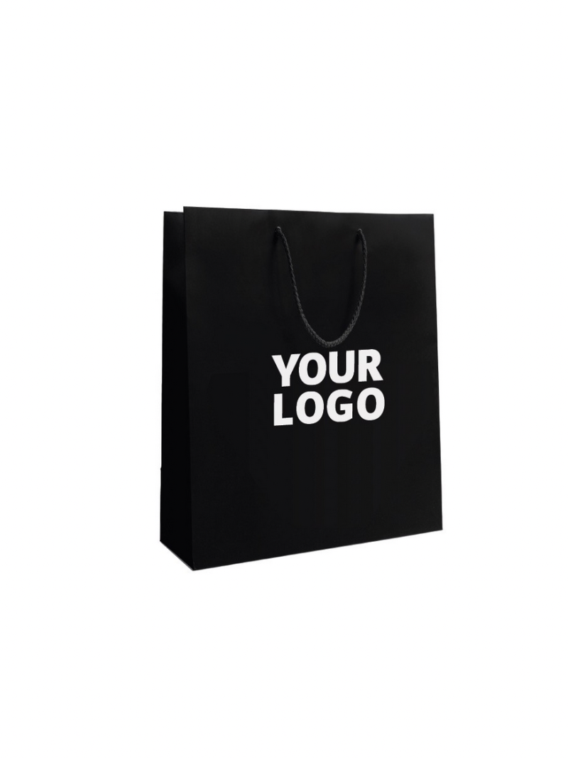 Luxe Paper Bags - Schwarz M - Kordelgriffe