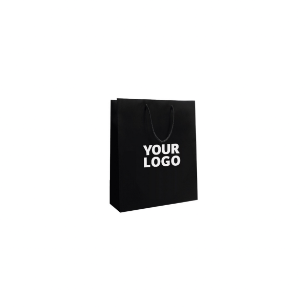 Luxury paper bags - Black S - Drawstring handles