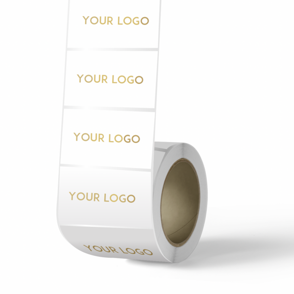 Rectangular label - White (gold/silver logo)