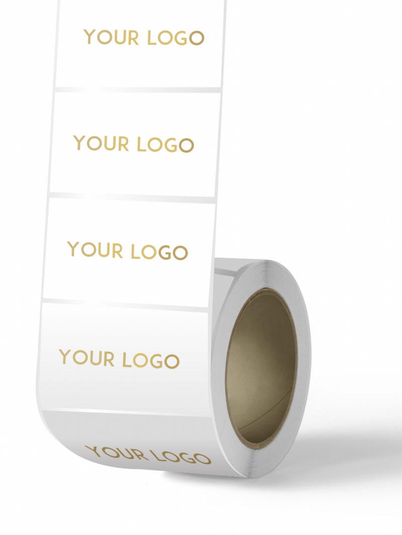 Rectangular label - White (gold/silver logo)