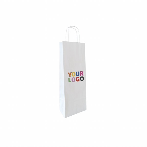 Customizable 1-bottle white bag, express delivery & low price.