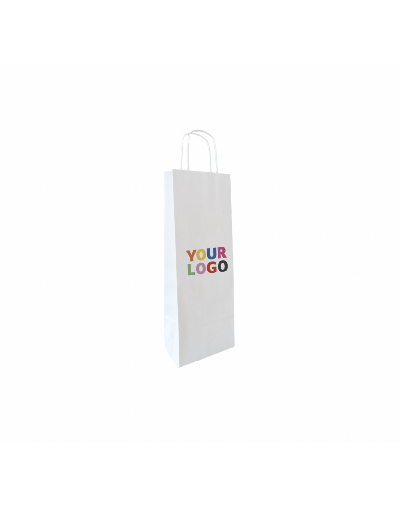 Customizable 1-bottle white bag, express delivery & low price.